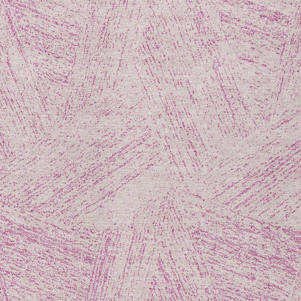3' X 5' Pink And Ivory Abstract Washable Indoor Outdoor Area Rug
