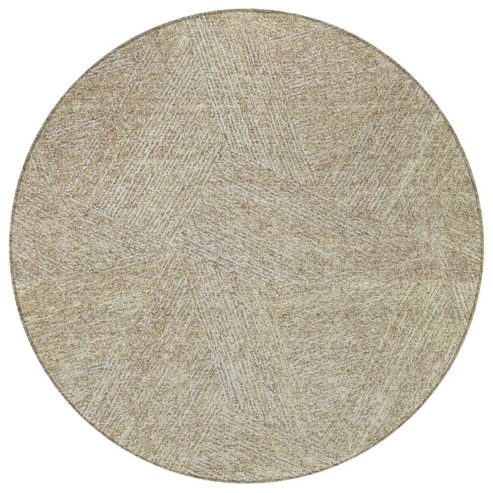 3' X 5' Ivory And Brown Abstract Washable Indoor Outdoor Area Rug
