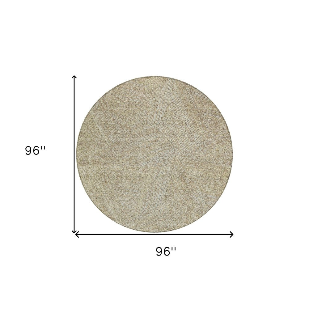 3' X 5' Ivory And Brown Abstract Washable Indoor Outdoor Area Rug
