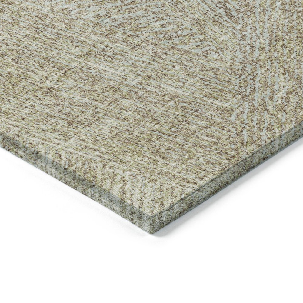3' X 5' Ivory And Brown Abstract Washable Indoor Outdoor Area Rug