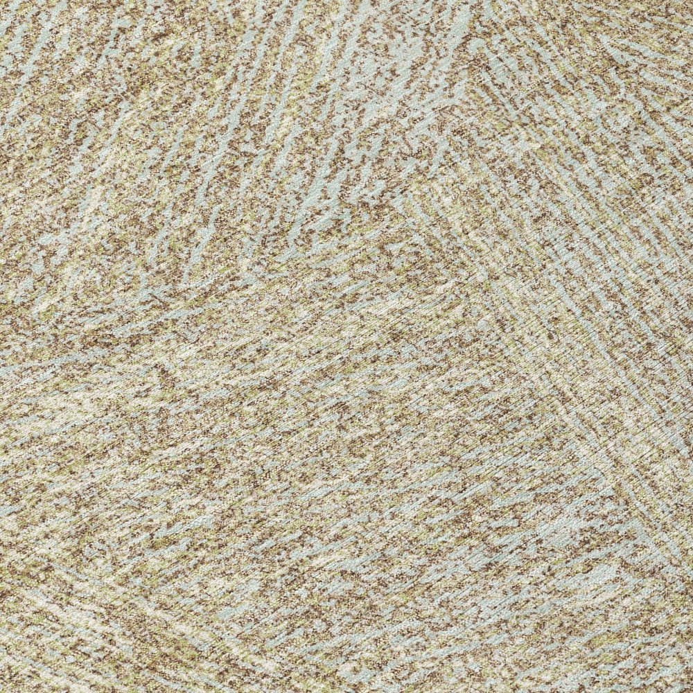 3' X 5' Ivory And Brown Abstract Washable Indoor Outdoor Area Rug