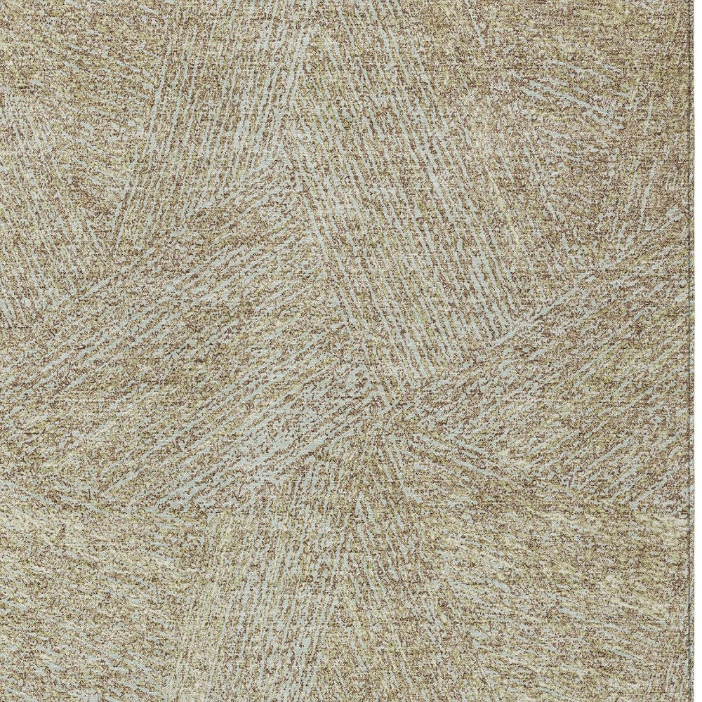 3' X 5' Ivory And Brown Abstract Washable Indoor Outdoor Area Rug