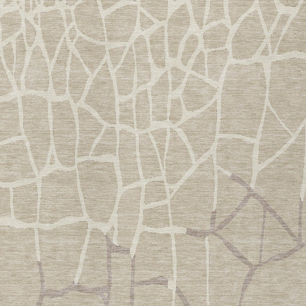 3' X 5' Beige And Tan Abstract Washable Indoor Outdoor Area Rug