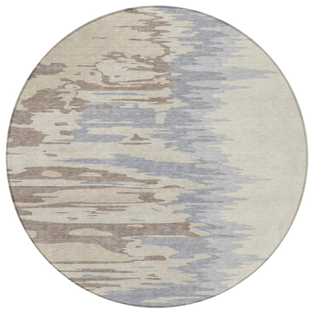 3' X 5' Beige Brown And Gray Abstract Washable Indoor Outdoor Area Rug