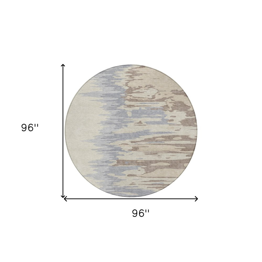 3' X 5' Beige Brown And Gray Abstract Washable Indoor Outdoor Area Rug