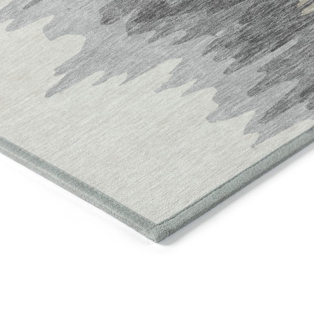 3' X 5' Black Gray And Ivory Abstract Washable Indoor Outdoor Area Rug