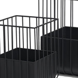 Set of Two Black Metal Wire Cage Square Pot Planters