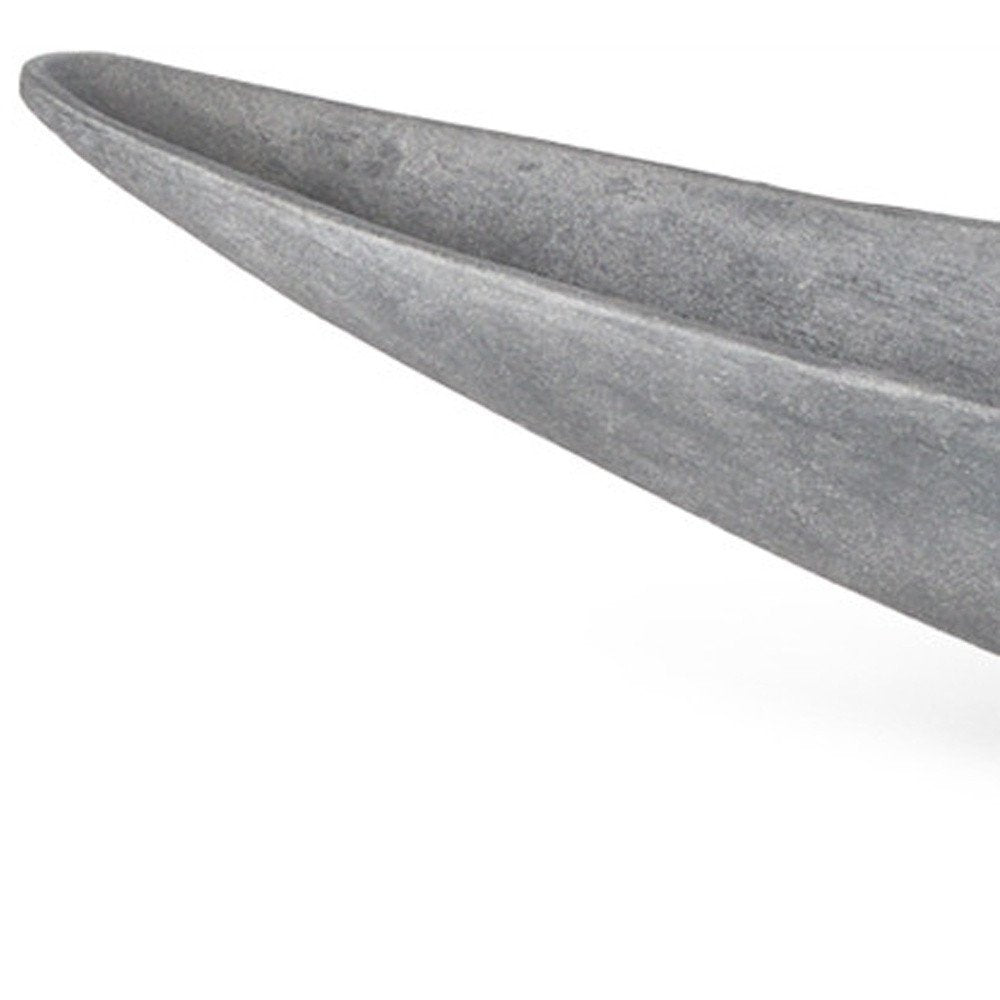 32" Gray Cast Aluminum Oval Centerpiece Bowl