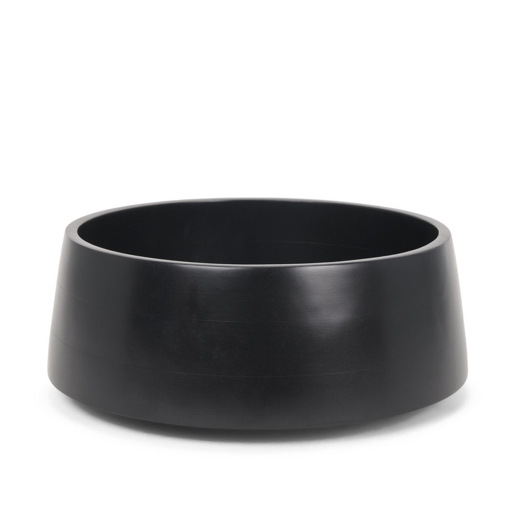 14" Black Wood Round Centerpiece Bowl