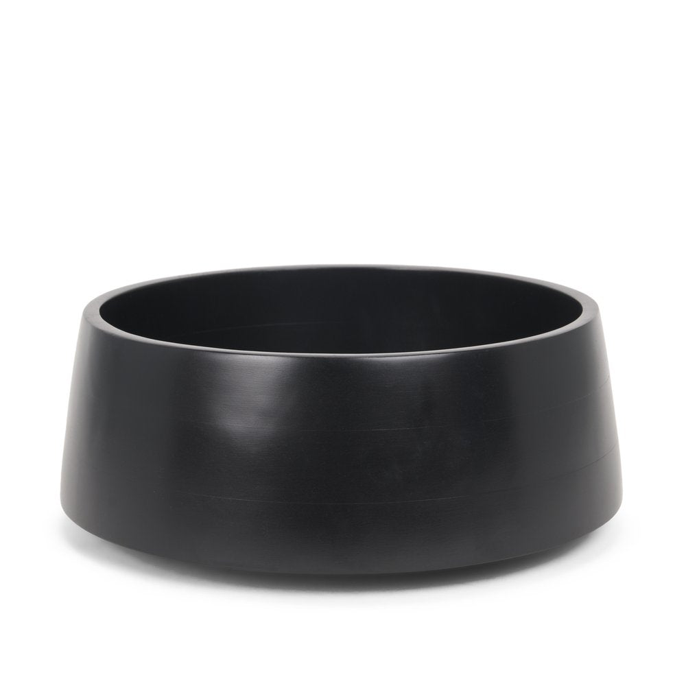 14" Black Wood Round Centerpiece Bowl
