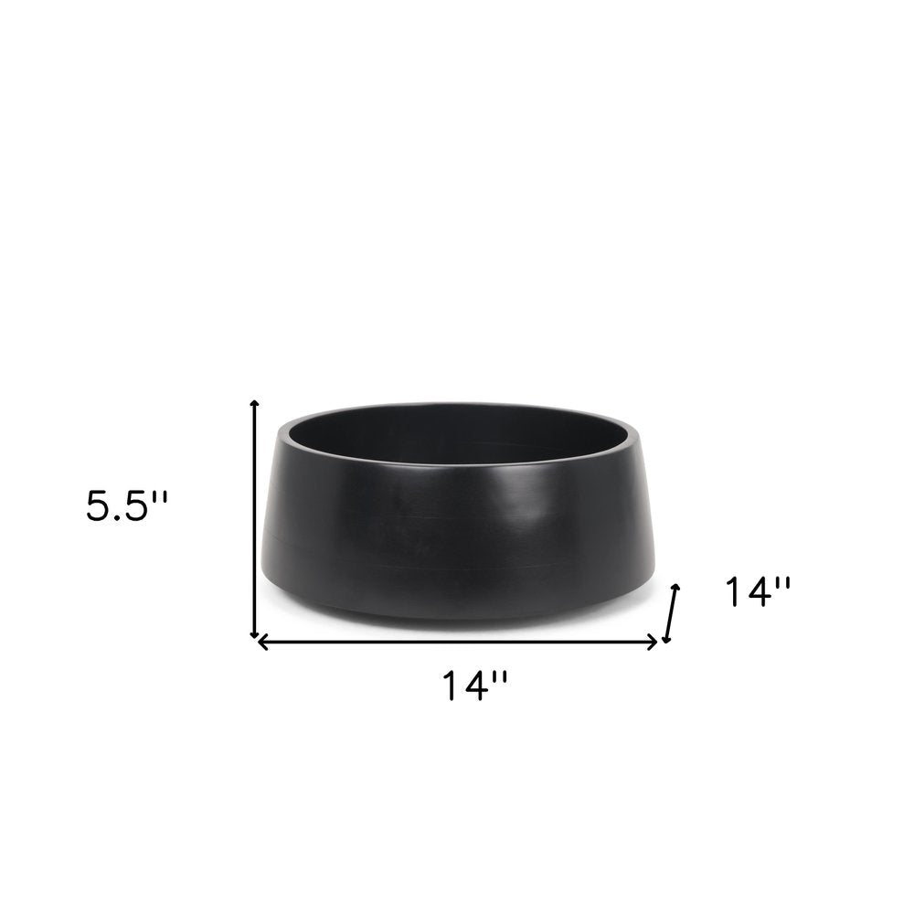 14" Black Wood Round Centerpiece Bowl