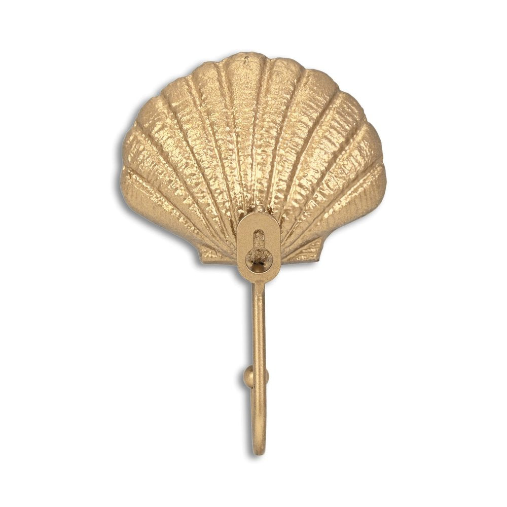 4" Gold Cast Iron Seashell Wall Hook