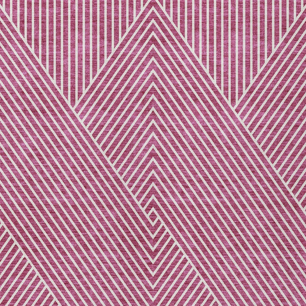 3' X 5' Blush And Ivory Geometric Washable Indoor Outdoor Area Rug