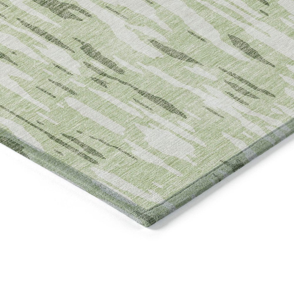 3' X 5' Green And Ivory Abstract Washable Indoor Outdoor Area Rug