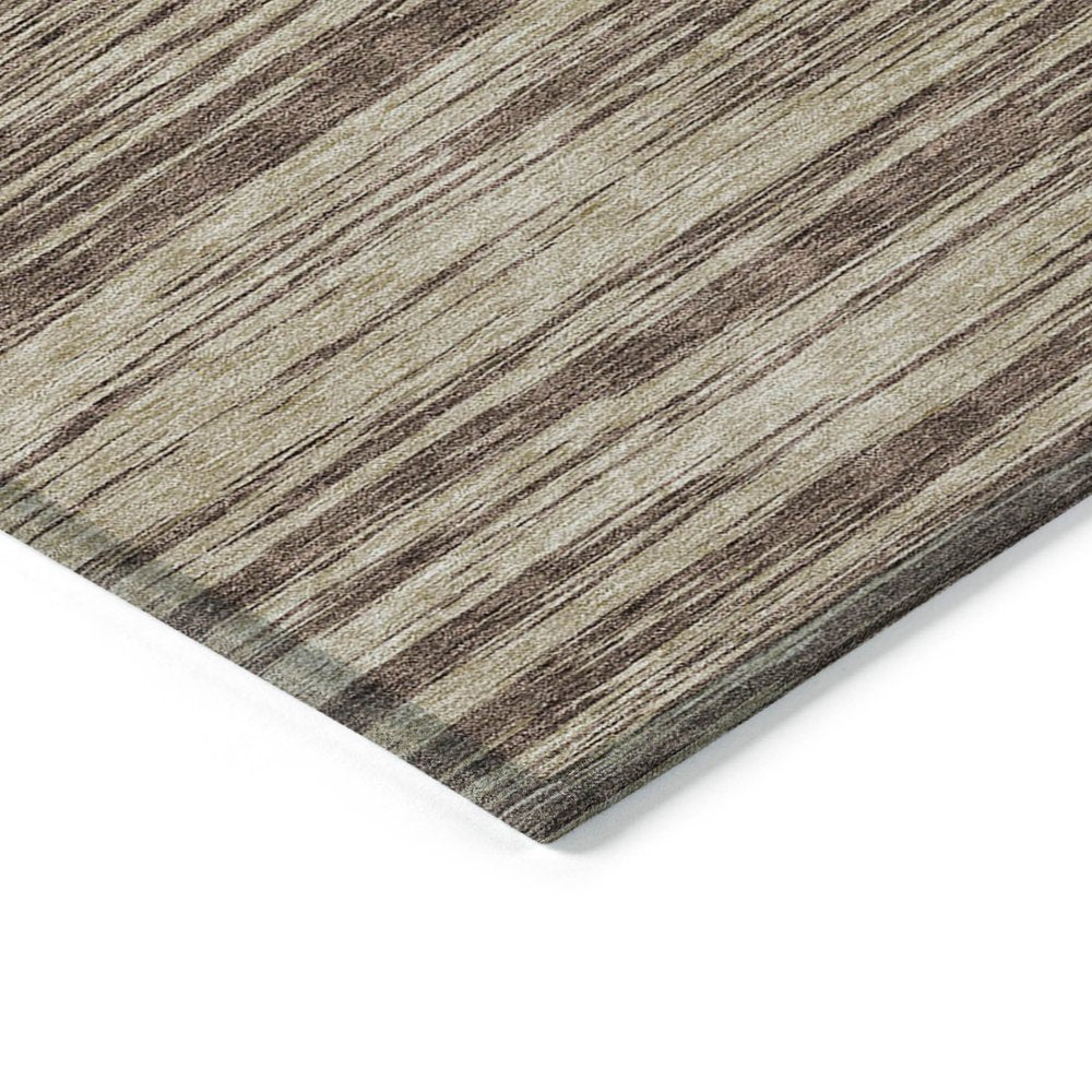 3' X 5' Brown And Beige Abstract Washable Indoor Outdoor Area Rug