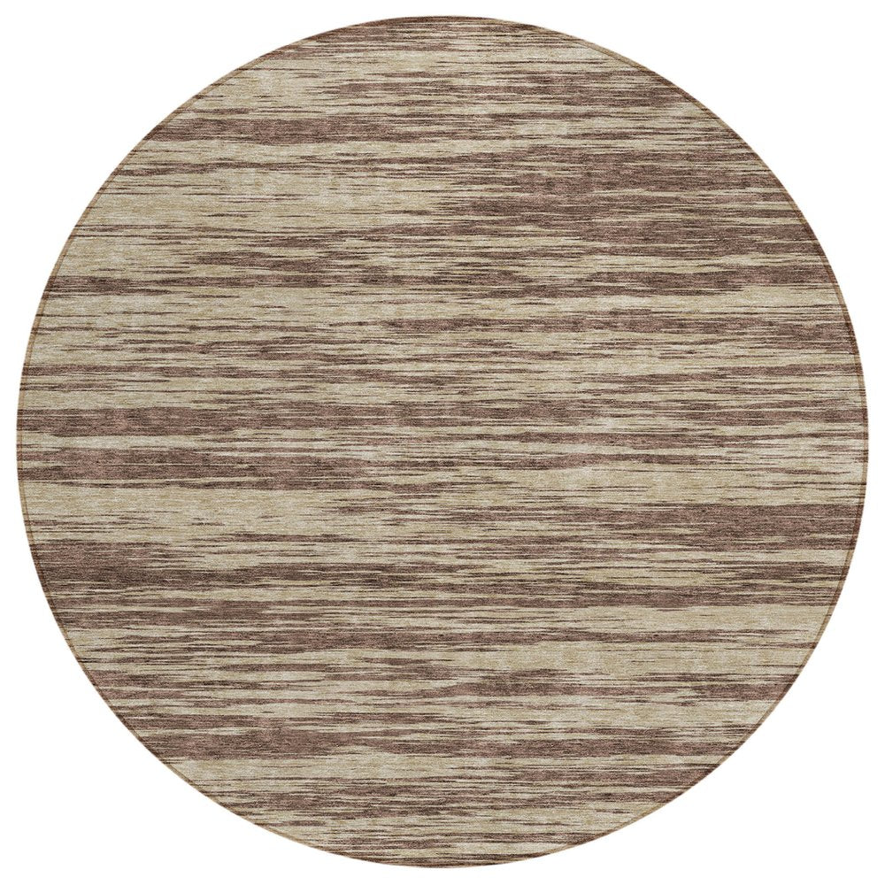 3' X 5' Brown And Beige Abstract Washable Indoor Outdoor Area Rug