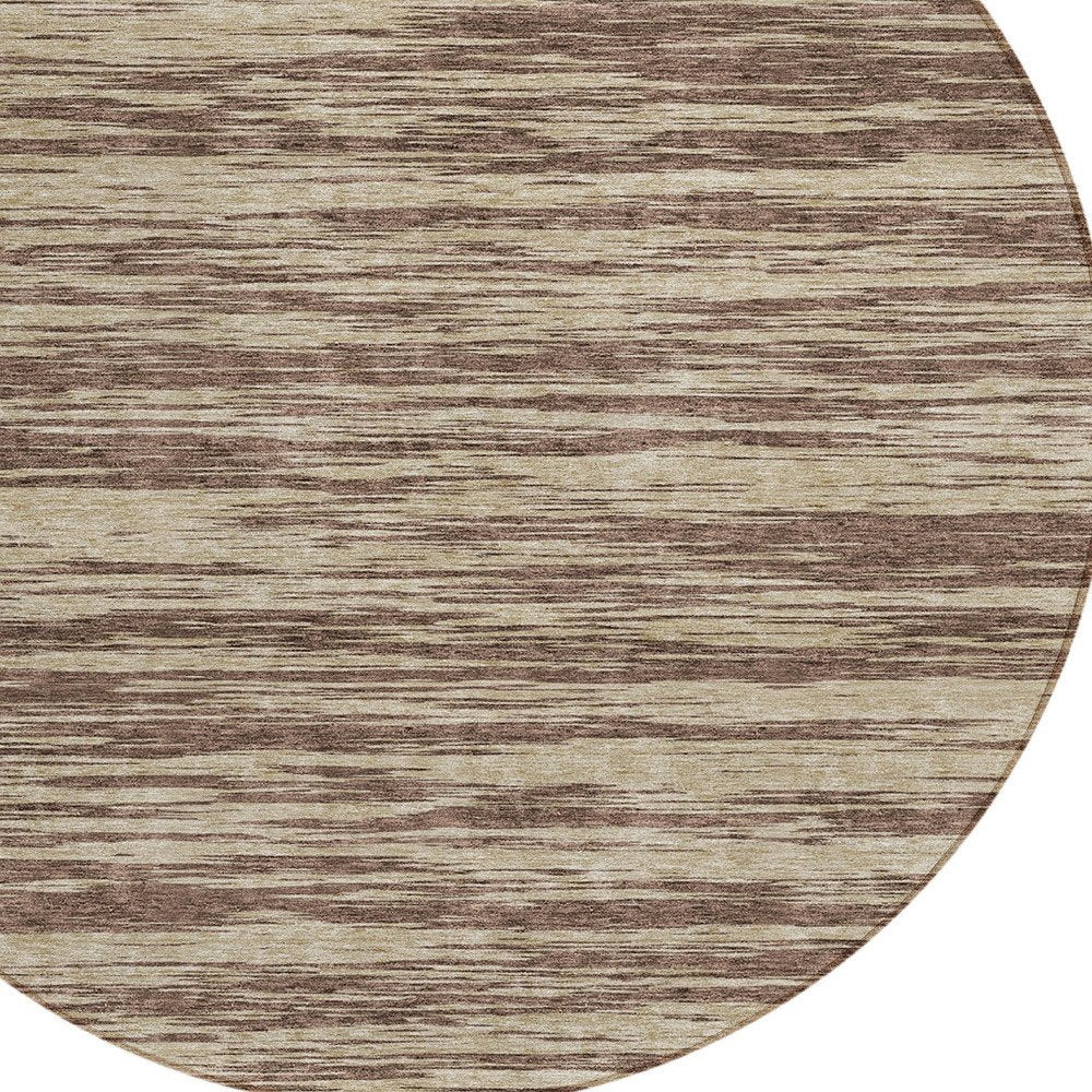 3' X 5' Brown And Beige Abstract Washable Indoor Outdoor Area Rug