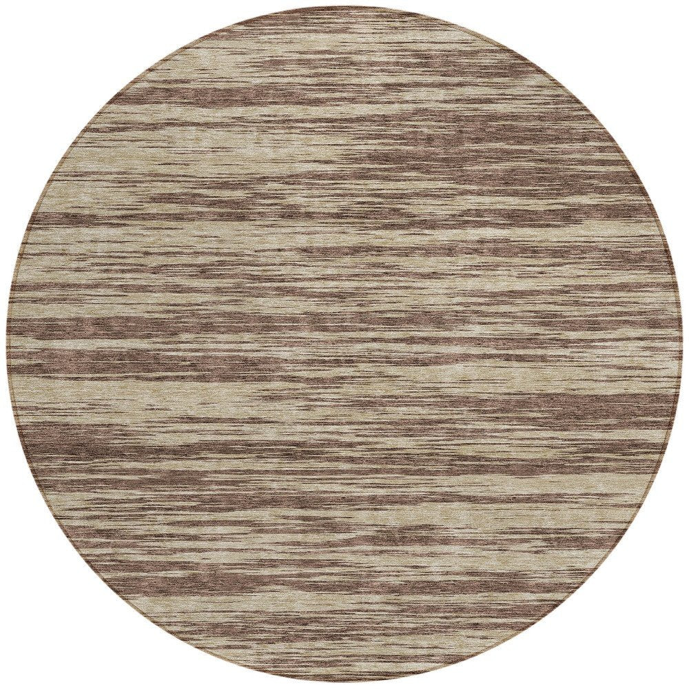 3' X 5' Brown And Beige Abstract Washable Indoor Outdoor Area Rug
