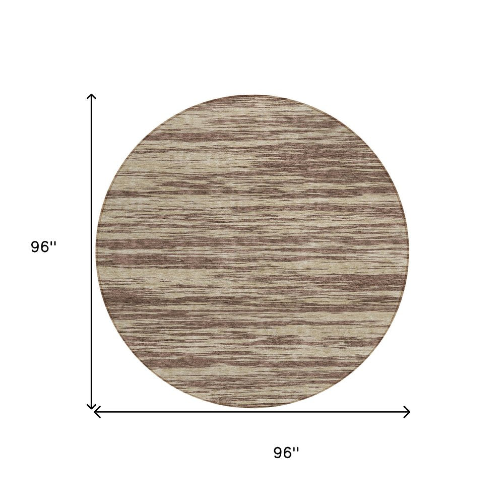 3' X 5' Brown And Beige Abstract Washable Indoor Outdoor Area Rug