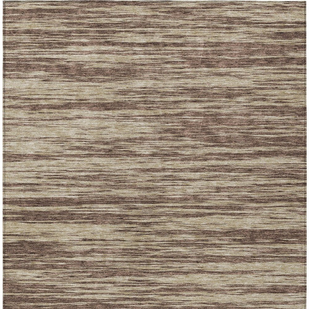 3' X 5' Brown And Beige Abstract Washable Indoor Outdoor Area Rug