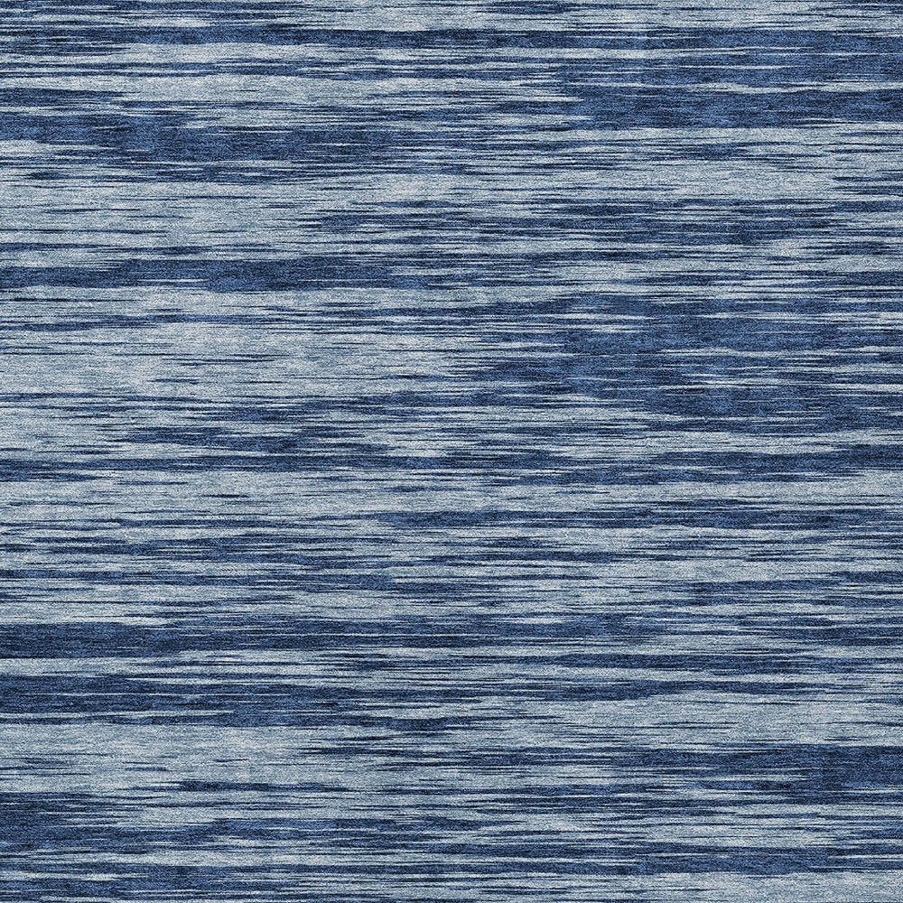 3' X 5' Blue And Navy Blue Abstract Washable Indoor Outdoor Area Rug
