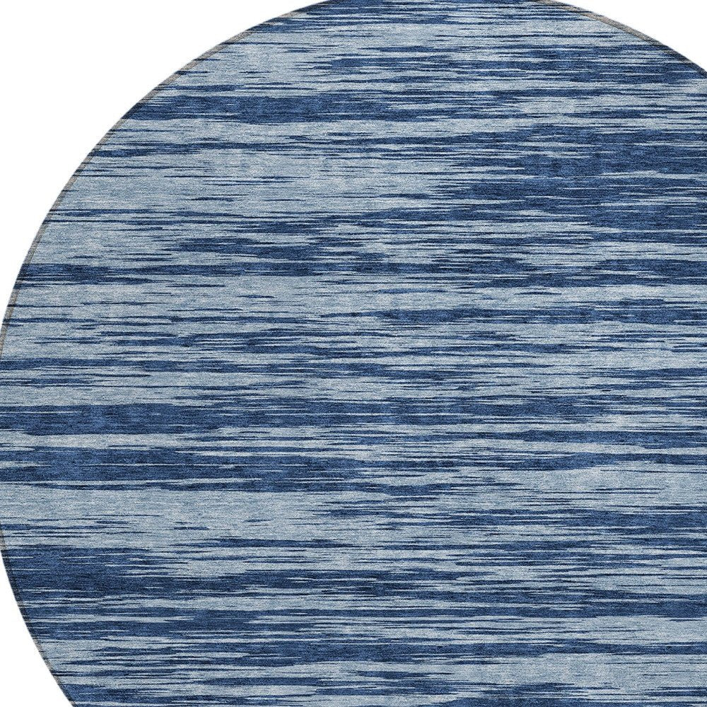 3' X 5' Blue And Navy Blue Abstract Washable Indoor Outdoor Area Rug
