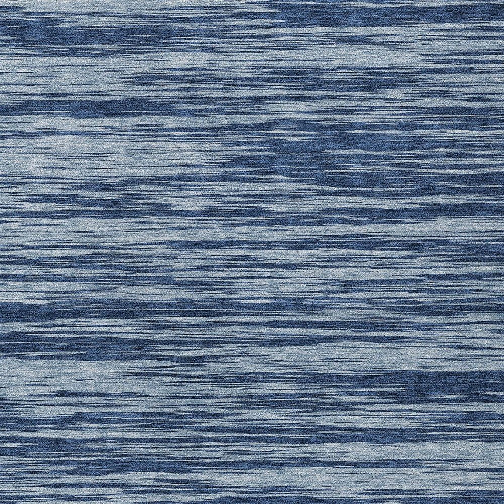 3' X 5' Blue And Navy Blue Abstract Washable Indoor Outdoor Area Rug