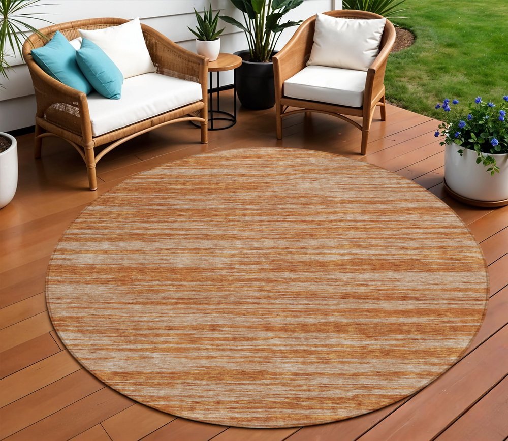 3' X 5' Copper And Rust Abstract Washable Indoor Outdoor Area Rug