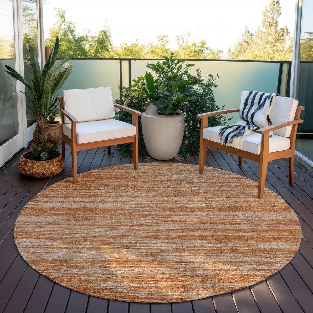 3' X 5' Copper And Rust Abstract Washable Indoor Outdoor Area Rug