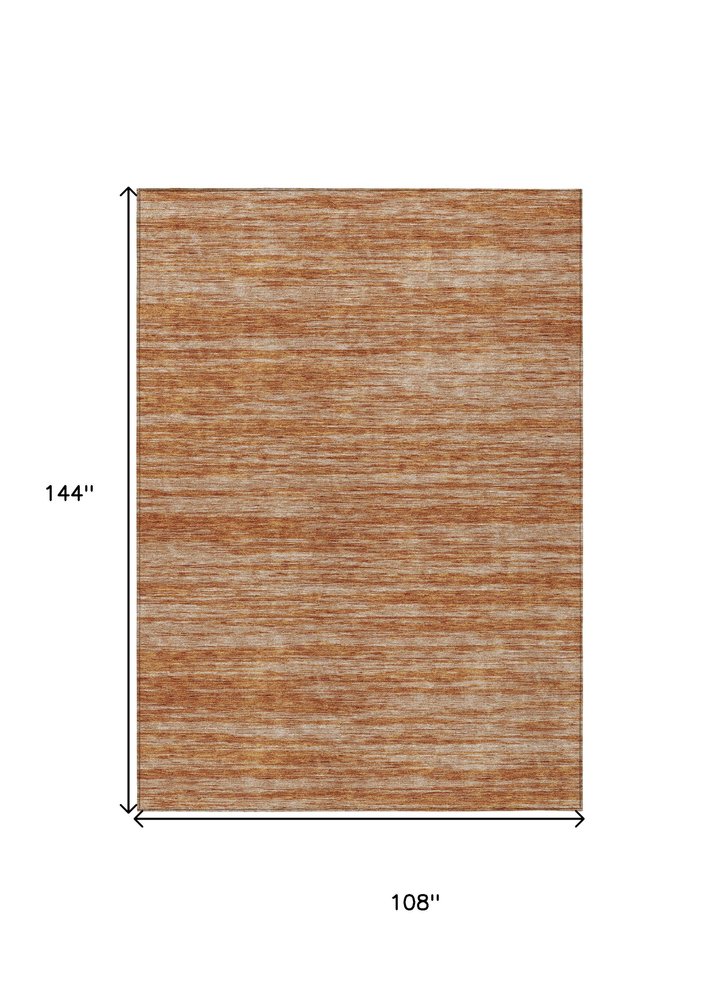 3' X 5' Copper And Rust Abstract Washable Indoor Outdoor Area Rug
