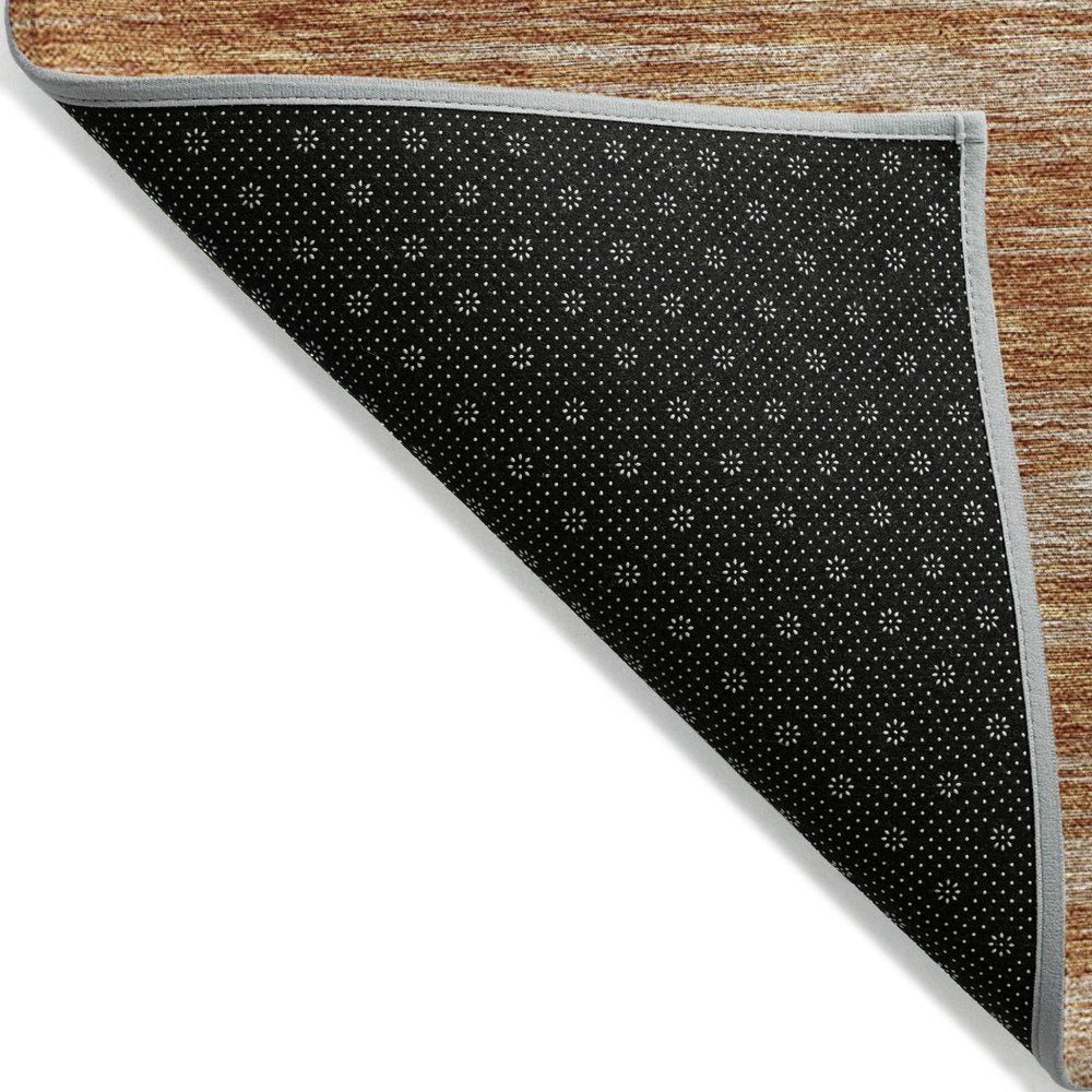 3' X 5' Copper And Rust Abstract Washable Indoor Outdoor Area Rug