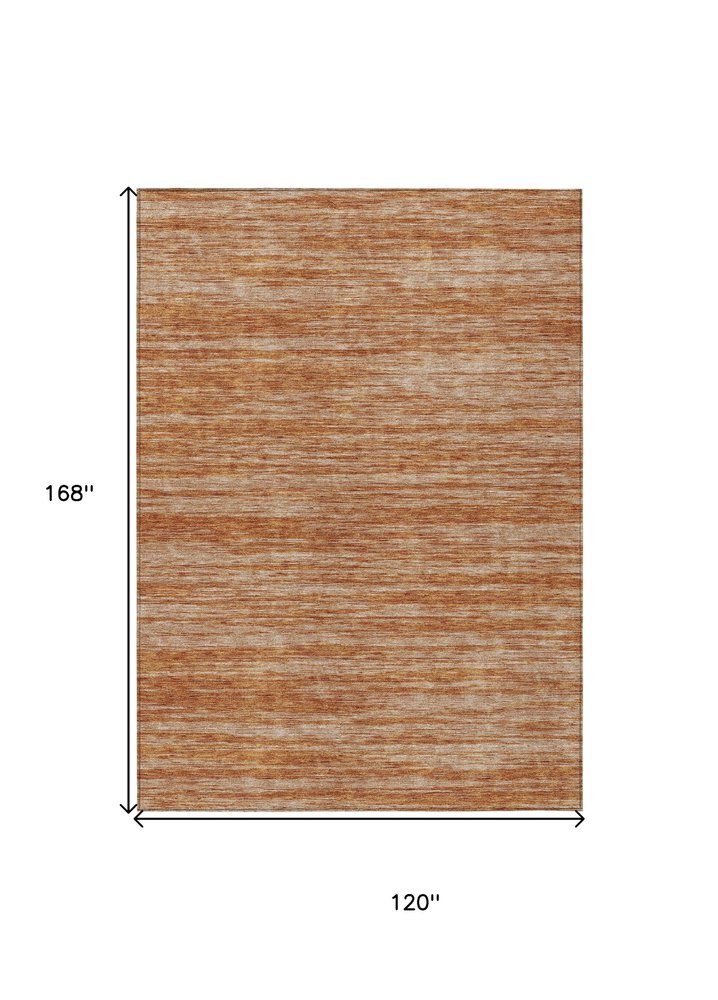 3' X 5' Copper And Rust Abstract Washable Indoor Outdoor Area Rug