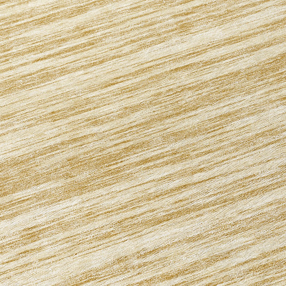 3' X 5' Gold And Ivory Abstract Washable Indoor Outdoor Area Rug