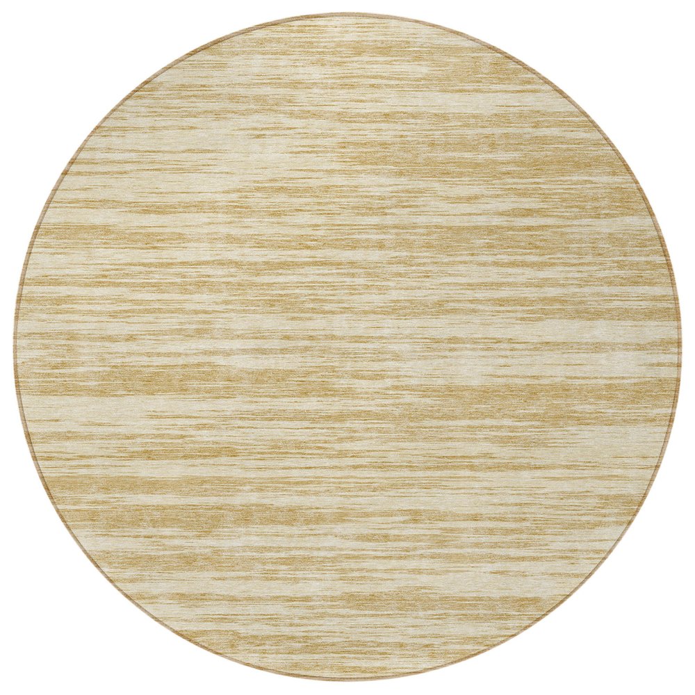 3' X 5' Gold And Ivory Abstract Washable Indoor Outdoor Area Rug