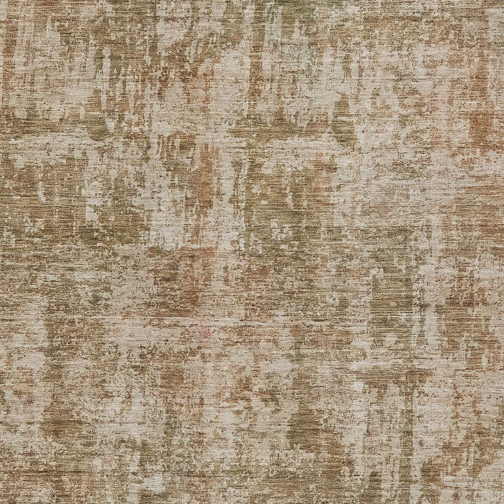 8' X 10' Beige And Copper Abstract Washable Indoor Outdoor Area Rug