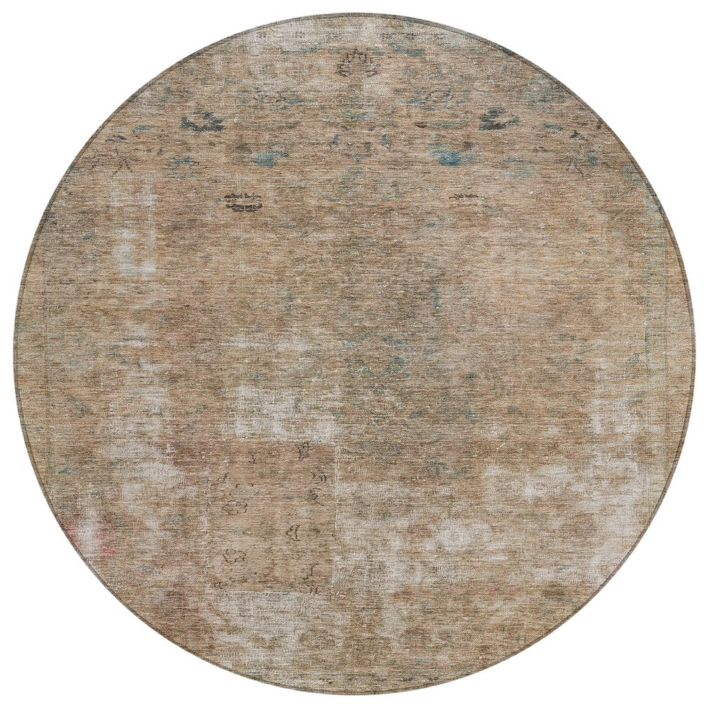 3' X 5' Beige And Taupe Abstract Washable Indoor Outdoor Area Rug