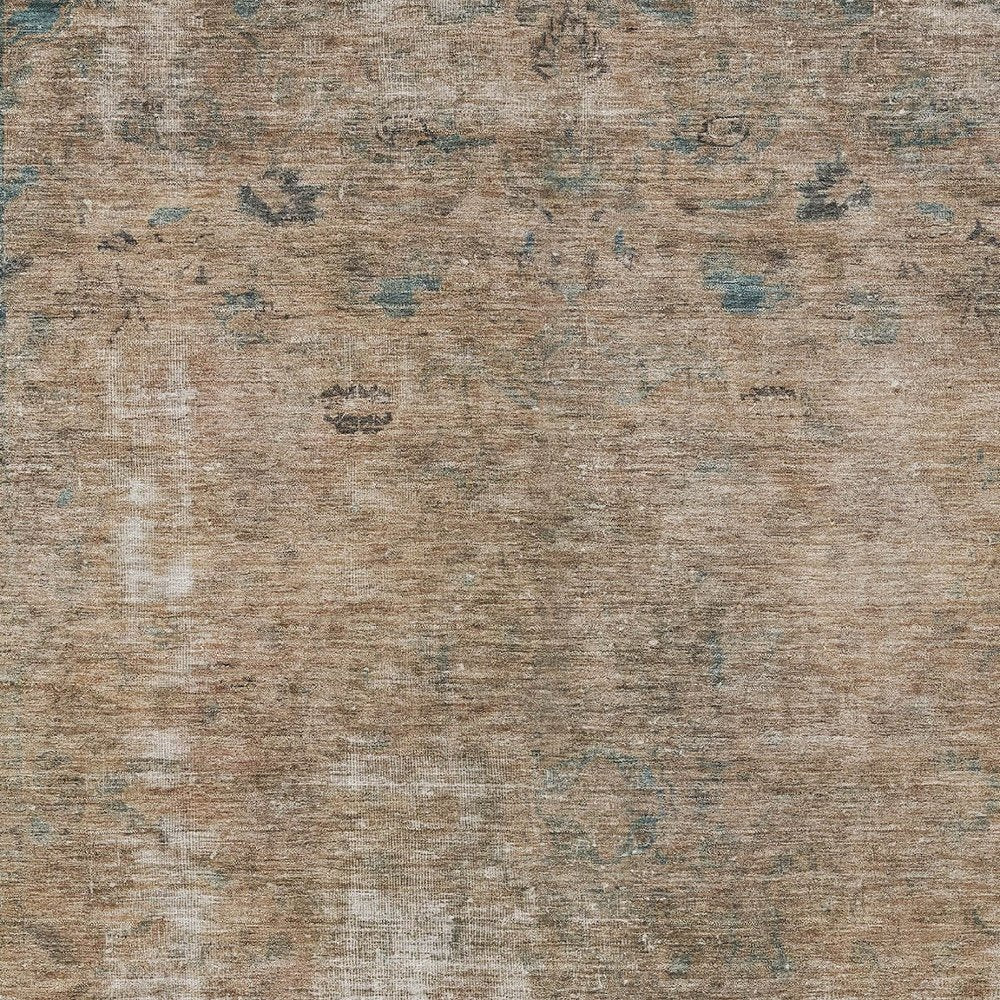 3' X 5' Beige And Taupe Abstract Washable Indoor Outdoor Area Rug