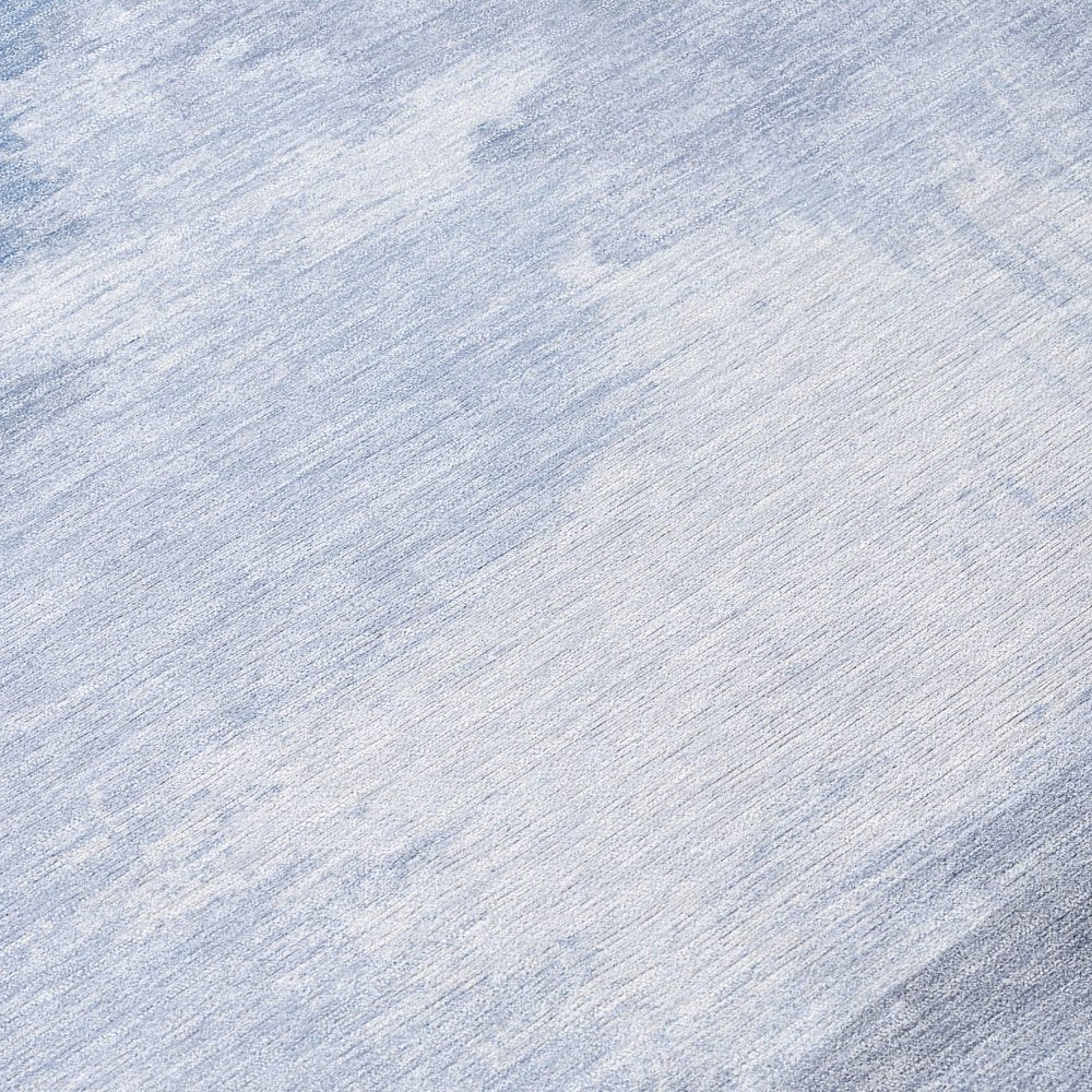 5' X 8' Sky Blue Gray And Ivory Abstract Washable Indoor Outdoor Area Rug