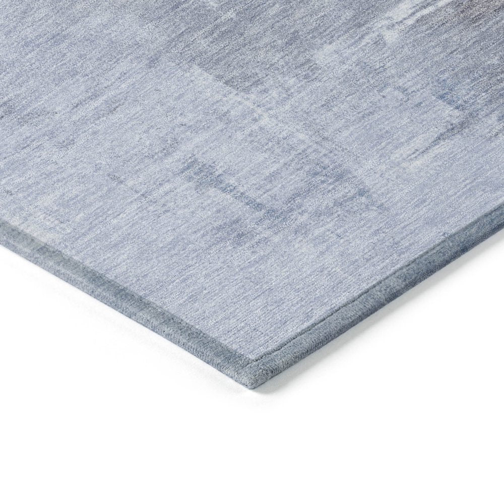 5' X 8' Sky Blue Gray And Ivory Abstract Washable Indoor Outdoor Area Rug