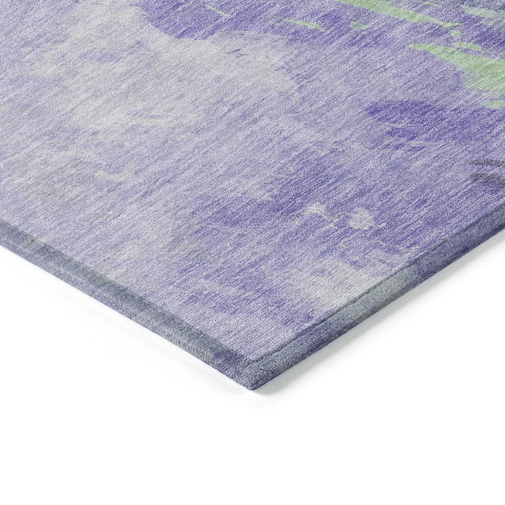 3' X 5' Lavender Mint Green And Ivory Abstract Washable Indoor Outdoor Area Rug