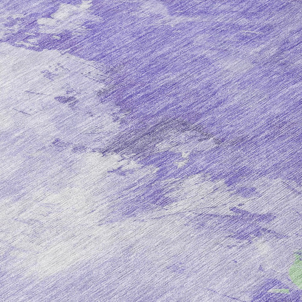3' X 5' Lavender Mint Green And Ivory Abstract Washable Indoor Outdoor Area Rug