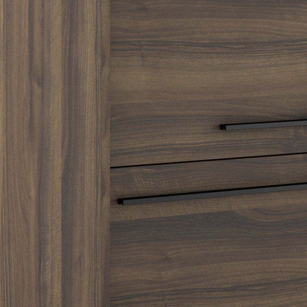 24" Dark Brown Wood Floating Bathroom Vanity With White Sink And Two Drawers