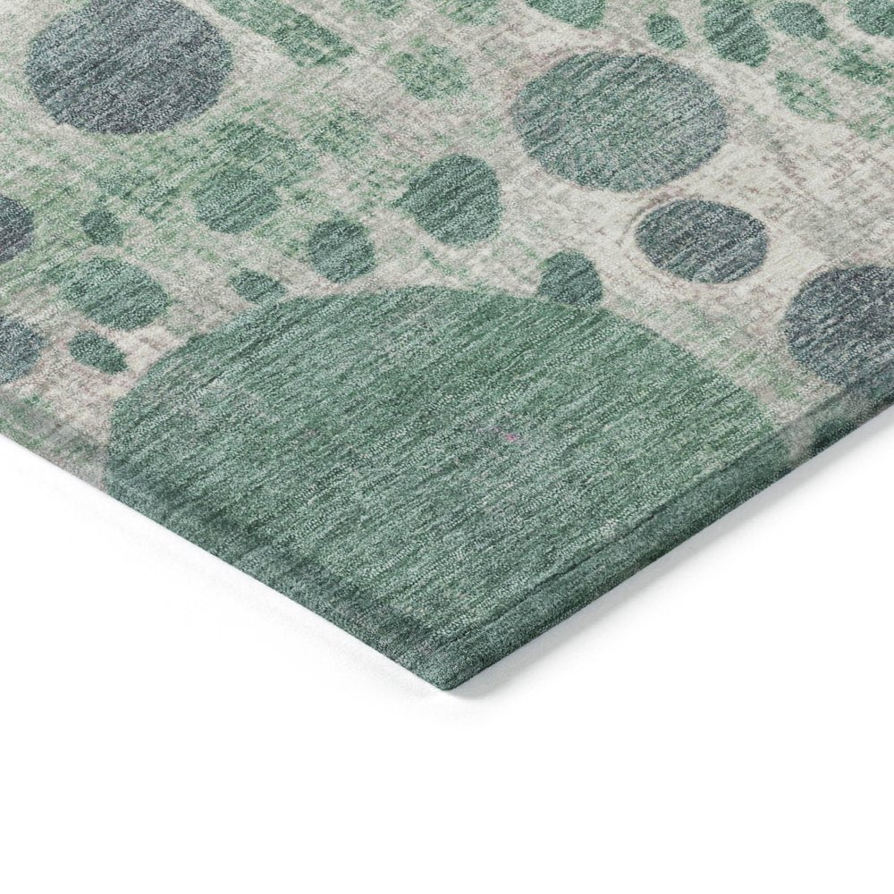 3' X 5' Green Pink And Mauve Geometric Washable Indoor Outdoor Area Rug