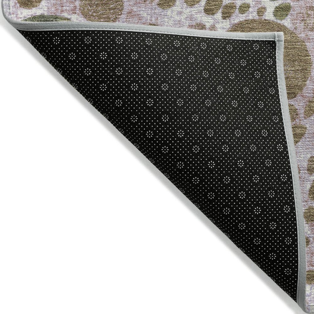 3' X 5' Khaki Blue And Purple Geometric Washable Indoor Outdoor Area Rug