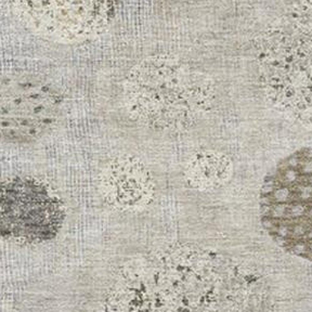 3' X 5' Taupe And Ivory Geometric Washable Indoor Outdoor Area Rug