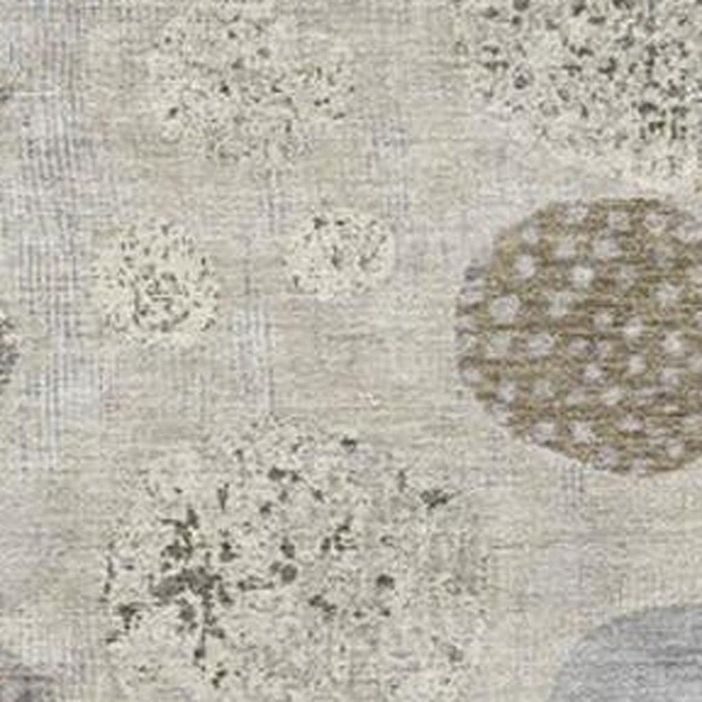 3' X 5' Taupe And Ivory Geometric Washable Indoor Outdoor Area Rug