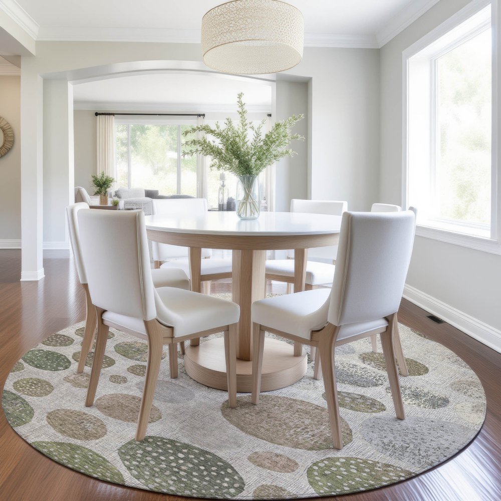 3' X 5' Taupe And Ivory Geometric Washable Indoor Outdoor Area Rug