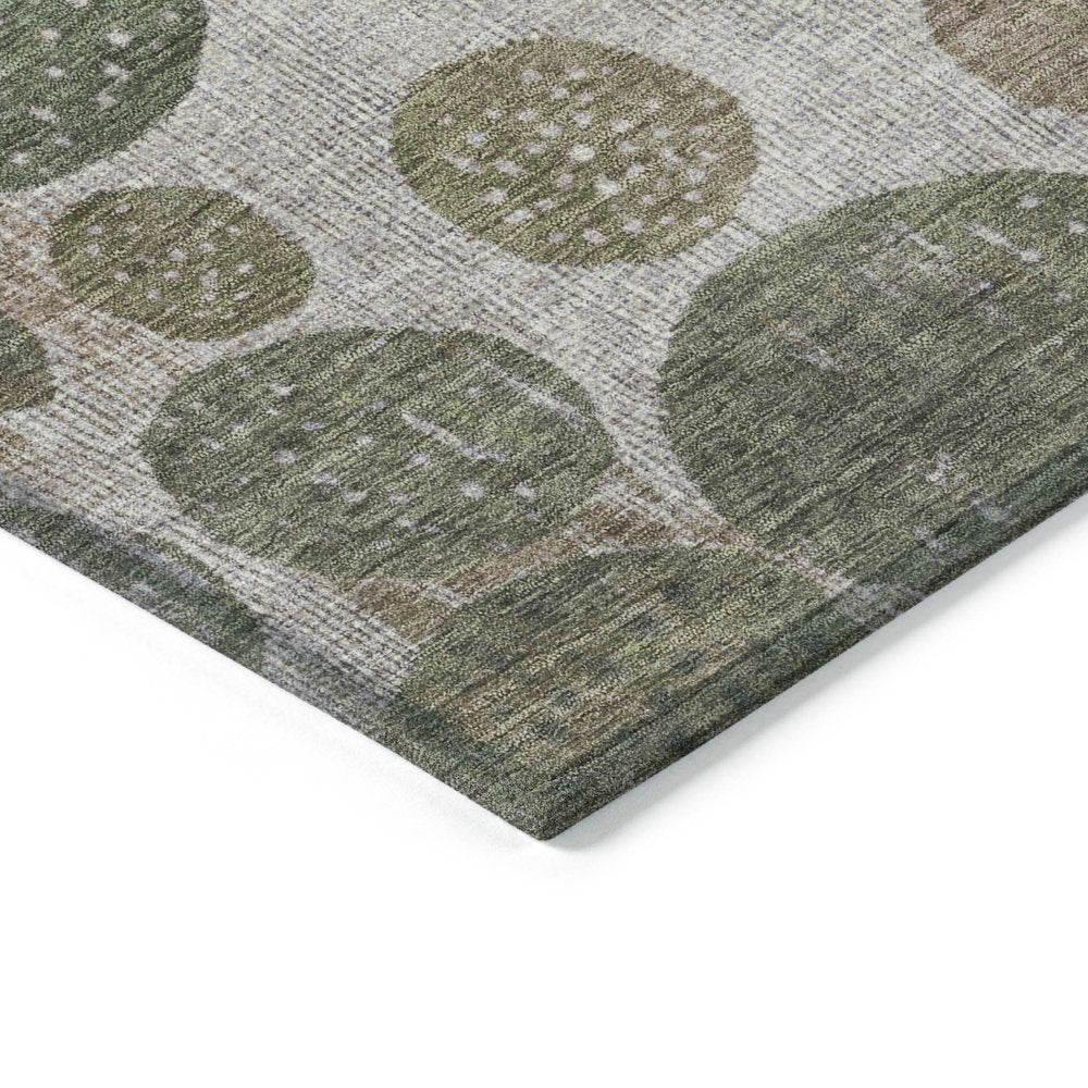 3' X 5' Taupe And Ivory Geometric Washable Indoor Outdoor Area Rug