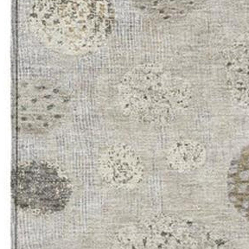 3' X 5' Taupe And Ivory Geometric Washable Indoor Outdoor Area Rug