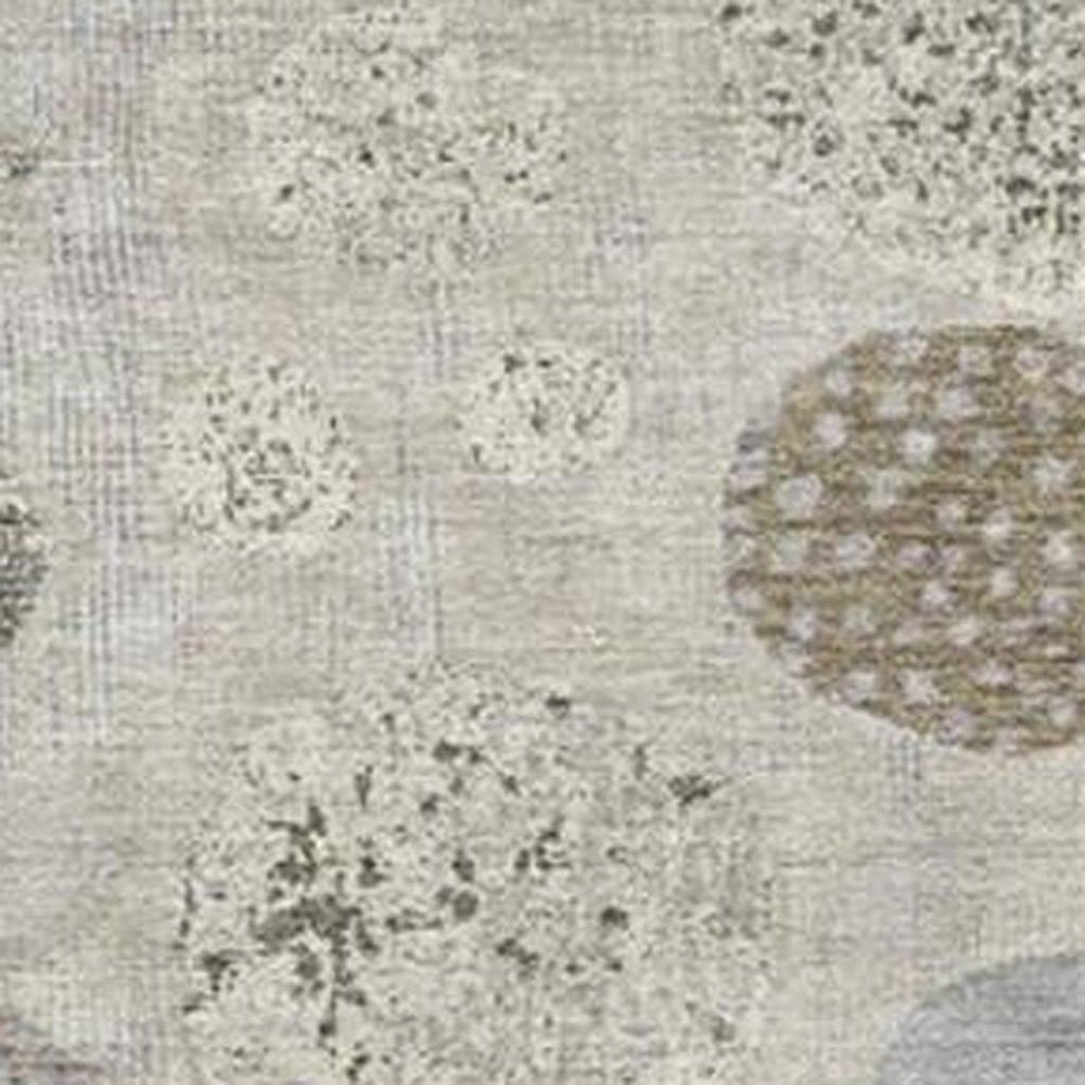 3' X 5' Taupe And Ivory Geometric Washable Indoor Outdoor Area Rug